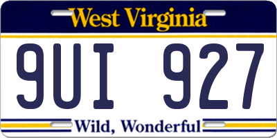 WV license plate 9UI927