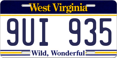 WV license plate 9UI935