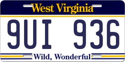 WV license plate 9UI936