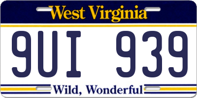 WV license plate 9UI939