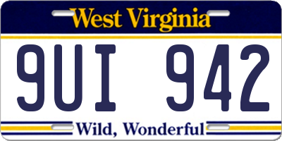 WV license plate 9UI942