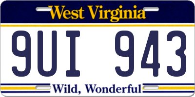 WV license plate 9UI943