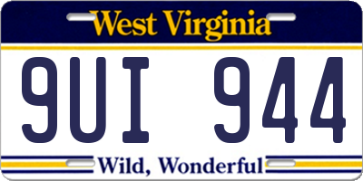 WV license plate 9UI944