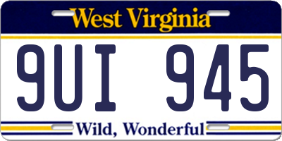 WV license plate 9UI945