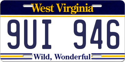 WV license plate 9UI946
