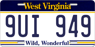 WV license plate 9UI949