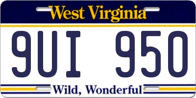 WV license plate 9UI950