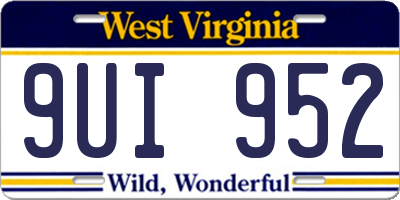 WV license plate 9UI952