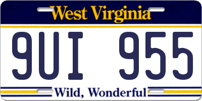 WV license plate 9UI955