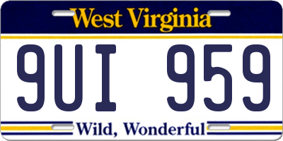 WV license plate 9UI959