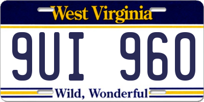 WV license plate 9UI960