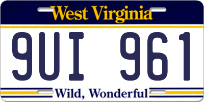 WV license plate 9UI961