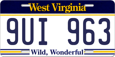 WV license plate 9UI963