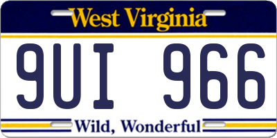 WV license plate 9UI966
