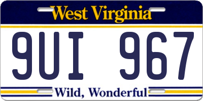 WV license plate 9UI967
