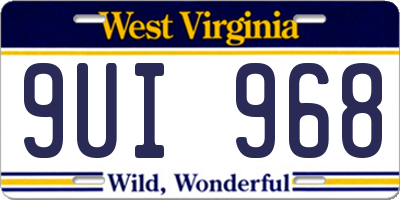 WV license plate 9UI968