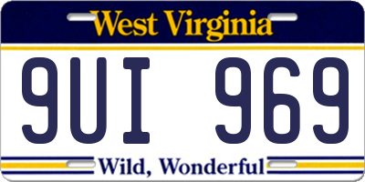 WV license plate 9UI969