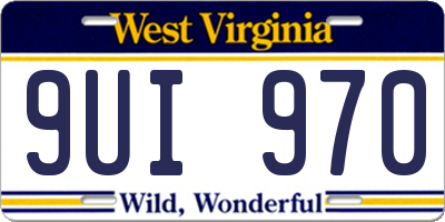 WV license plate 9UI970