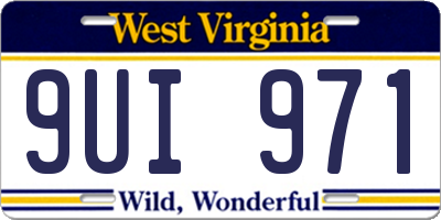 WV license plate 9UI971
