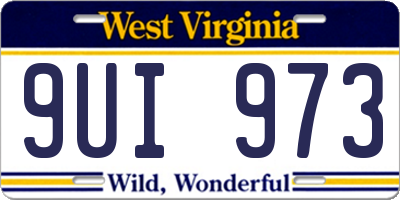 WV license plate 9UI973
