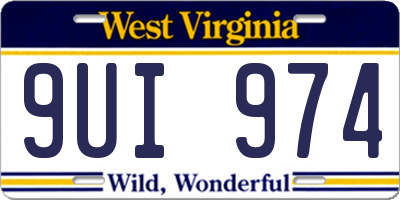 WV license plate 9UI974