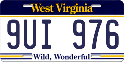 WV license plate 9UI976