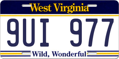 WV license plate 9UI977
