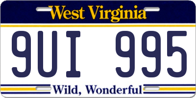 WV license plate 9UI995