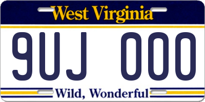 WV license plate 9UJ000