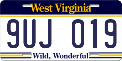 WV license plate 9UJ019