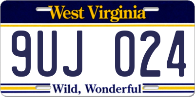 WV license plate 9UJ024