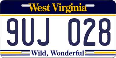 WV license plate 9UJ028