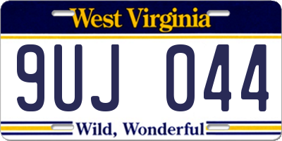WV license plate 9UJ044