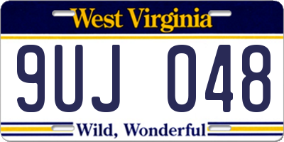 WV license plate 9UJ048