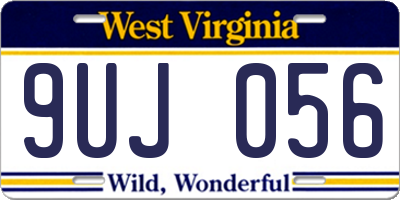 WV license plate 9UJ056