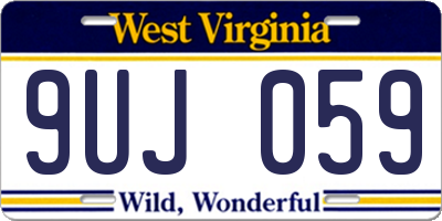 WV license plate 9UJ059