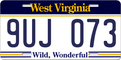 WV license plate 9UJ073