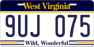 WV license plate 9UJ075