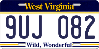 WV license plate 9UJ082