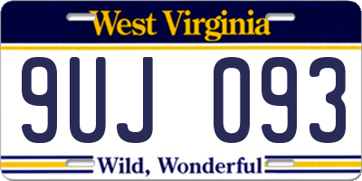 WV license plate 9UJ093