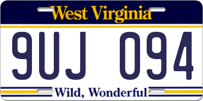 WV license plate 9UJ094