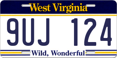 WV license plate 9UJ124