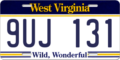 WV license plate 9UJ131
