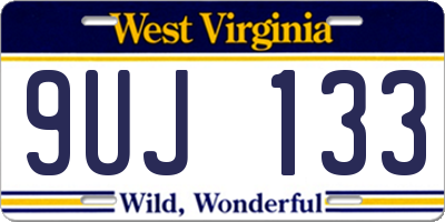 WV license plate 9UJ133