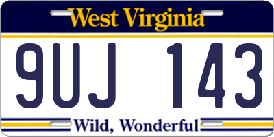 WV license plate 9UJ143