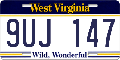 WV license plate 9UJ147