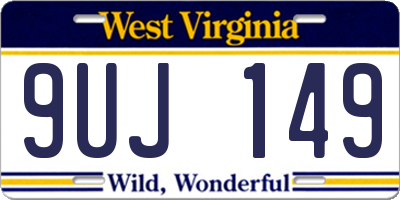 WV license plate 9UJ149