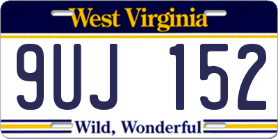 WV license plate 9UJ152
