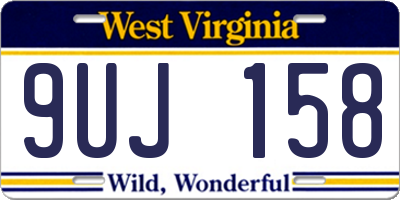 WV license plate 9UJ158