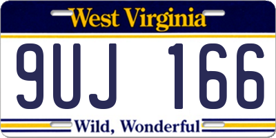 WV license plate 9UJ166